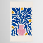 Summer Bloom: Electric Blue Leaves & Golden Poppies Tablecloth Gallery Image 2