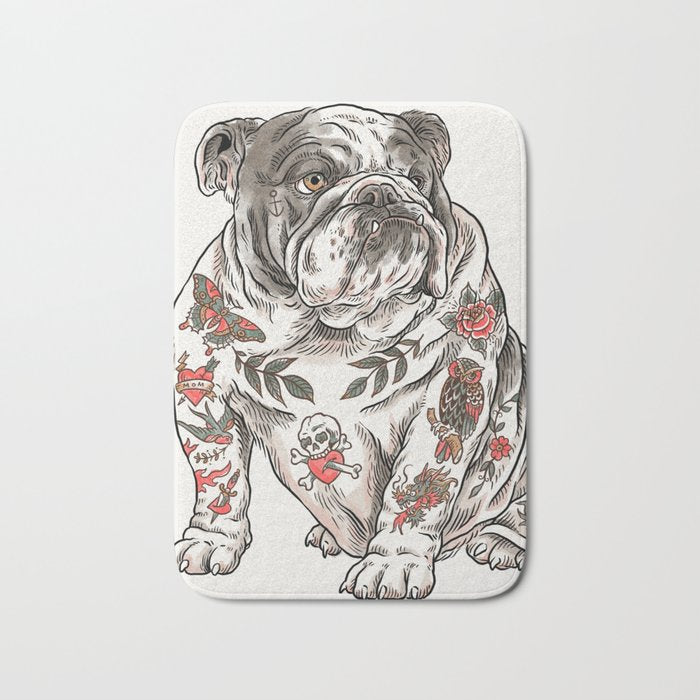 Chubbs the Bulldog Bath Mat Gallery Image 1