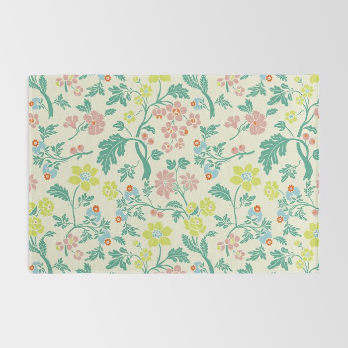 Classic Chinese-Inspired Pastel Floral Pattern Rug Gallery Image 2