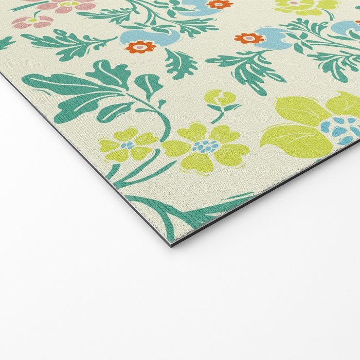 Classic Chinese-Inspired Pastel Floral Pattern Welcome Mat Gallery Image 2