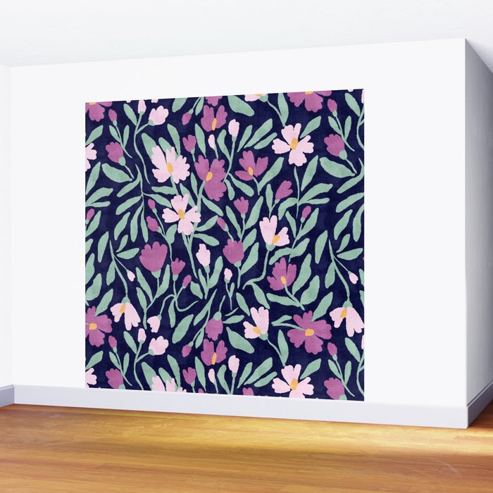 Pink Midnight Bloom Wall Mural Gallery Image 2