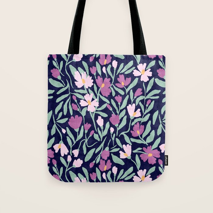 Pink Midnight Bloom Tote Bag Gallery Image 1