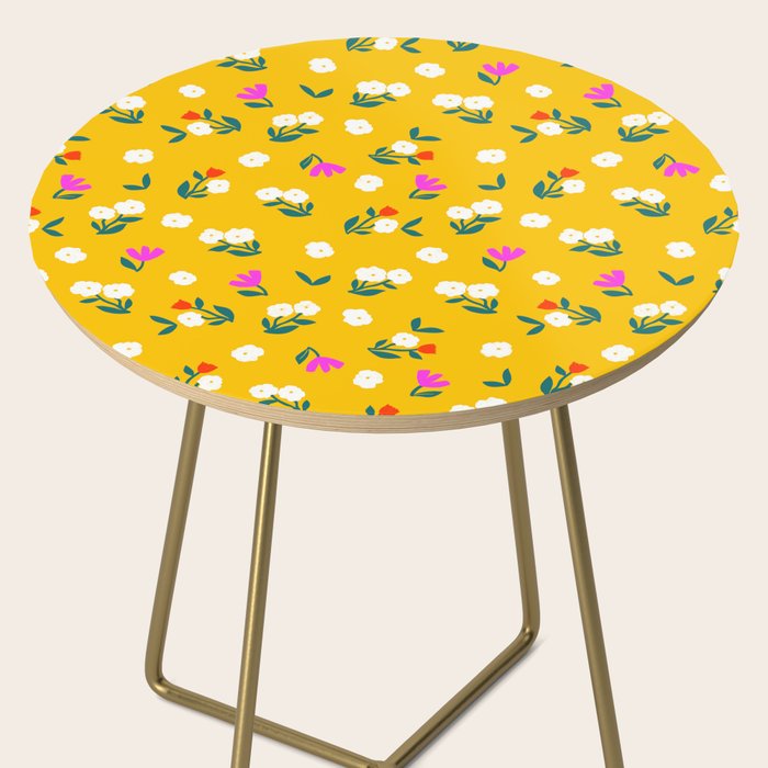 Dainty Blooms Pattern - Yellow Side Table Gallery Image 2