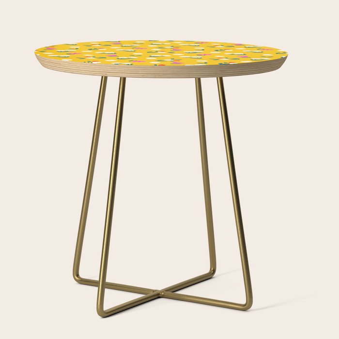 Dainty Blooms Pattern - Yellow Side Table Gallery Image 1