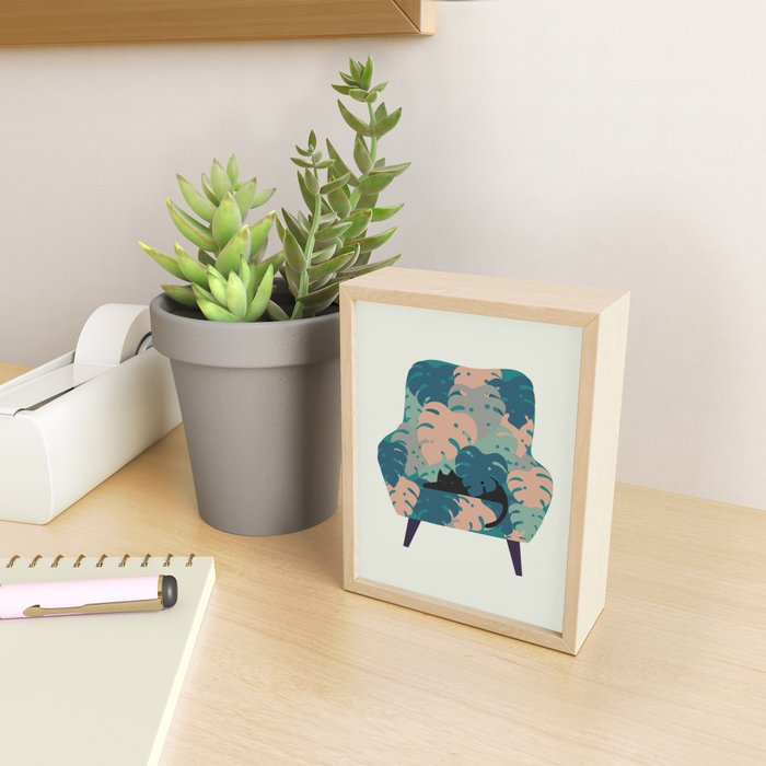 Cat and Plant 15 Mini Art Print Gallery Image 2