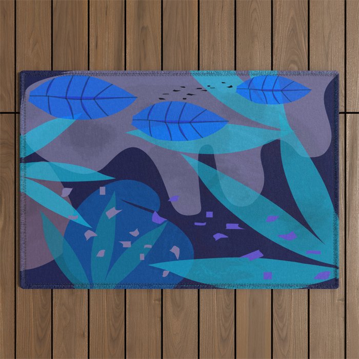 Botanika 6 Blue Outdoor Rug Gallery Image 1