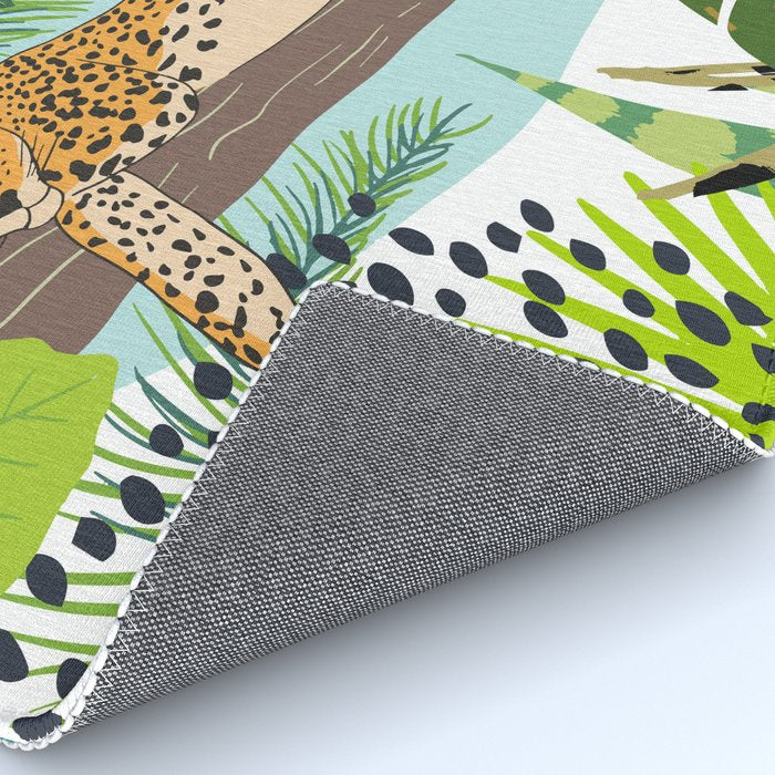 Colorful Jungle Cheetah Print Rug Gallery Image 4