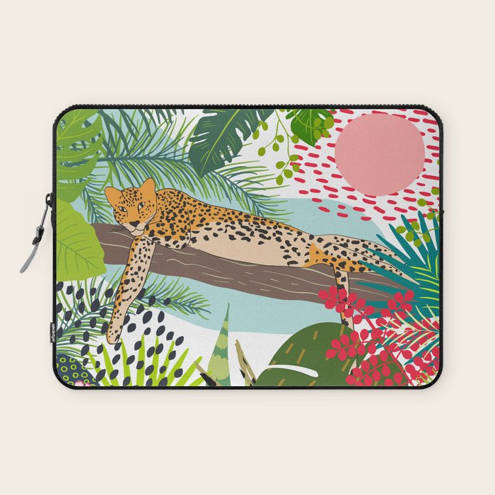 Colorful Jungle Cheetah Print Laptop Sleeve Gallery Image 1