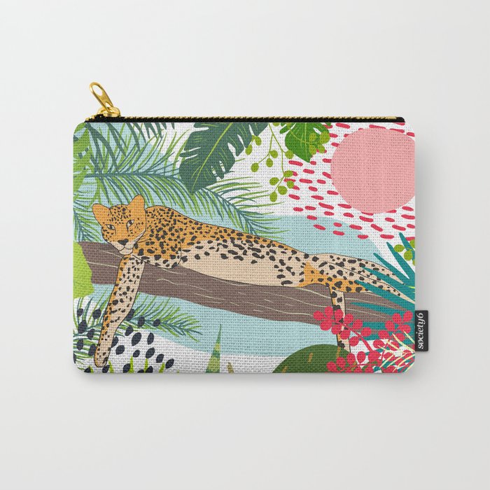 Colorful Jungle Cheetah Print Carry All Pouch Gallery Image 1