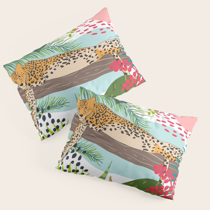 Colorful Jungle Cheetah Print Pillow Sham Gallery Image 3