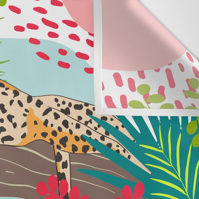 Colorful Jungle Cheetah Print Wall Tapestry Gallery Image 3