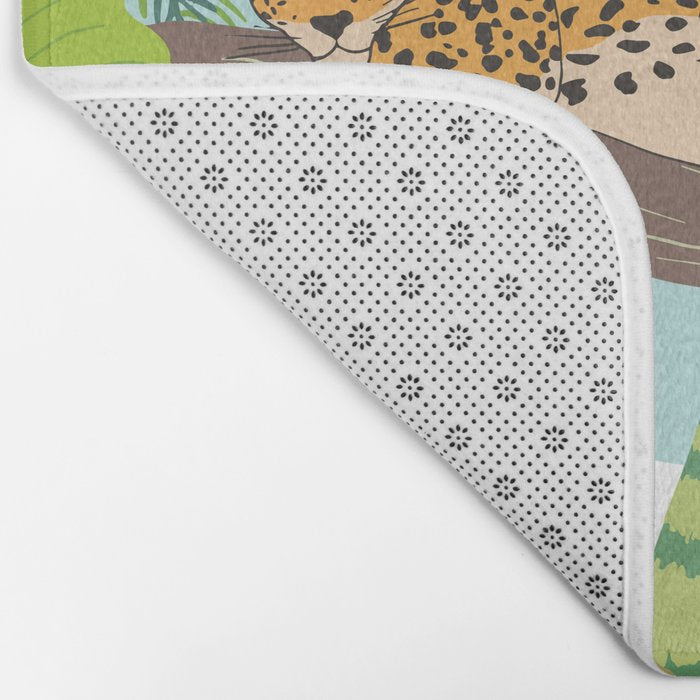Colorful Jungle Cheetah Print Bath Mat Gallery Image 2