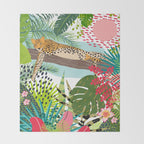 Colorful Jungle Cheetah Print Throw Blanket Gallery Image 2