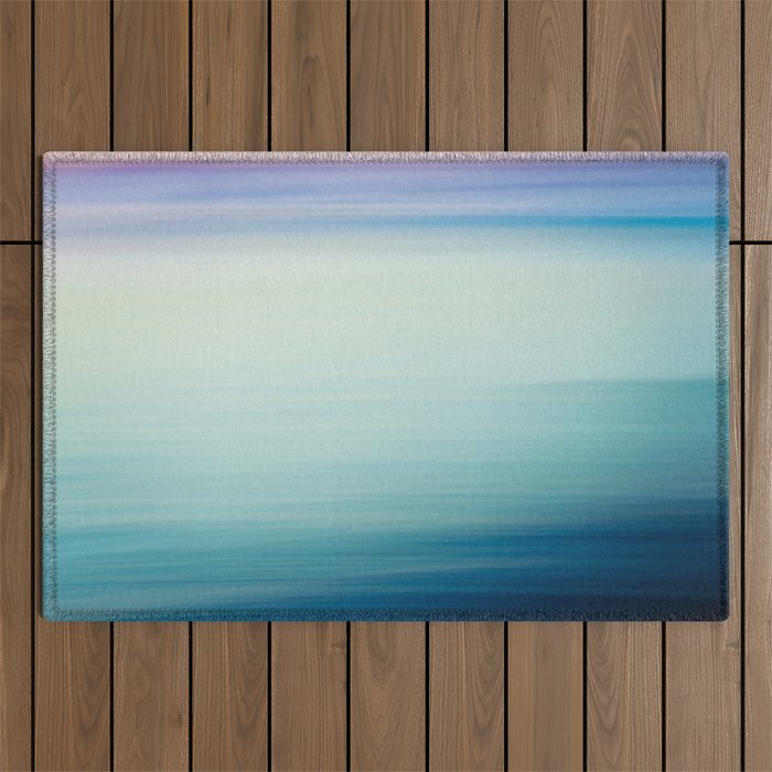 Seascape Ocean photograph - I Love the Sea Ombre Abstract Outdoor Rug Gallery Image 1