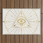 All-Seeing Eye Mandala - Gold Palette Outdoor Rug Gallery Image 1