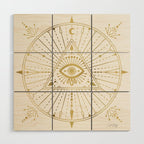All-Seeing Eye Mandala - Gold Palette Wood Wall Art Gallery Image 1