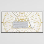 All-Seeing Eye Mandala - Gold Palette Desk Mat Gallery Image 1