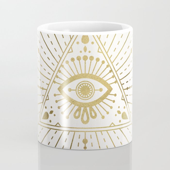 All-Seeing Eye Mandala - Gold Palette Coffee Mug Gallery Image 4