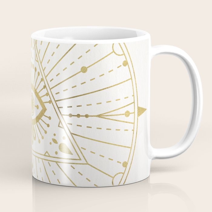 All-Seeing Eye Mandala - Gold Palette Coffee Mug Gallery Image 1