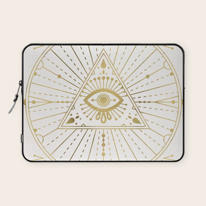 All-Seeing Eye Mandala - Gold Palette Laptop Sleeve Gallery Image 1
