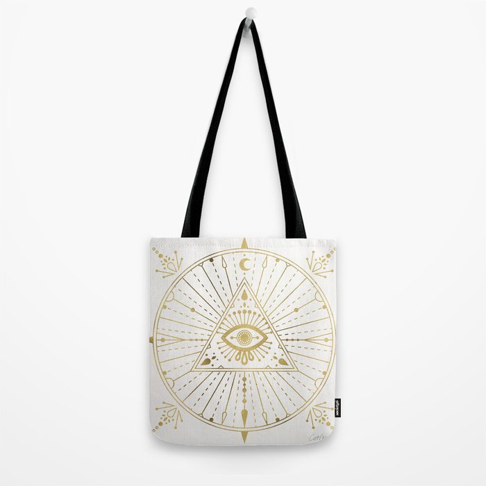 All-Seeing Eye Mandala - Gold Palette Tote Bag Gallery Image 2