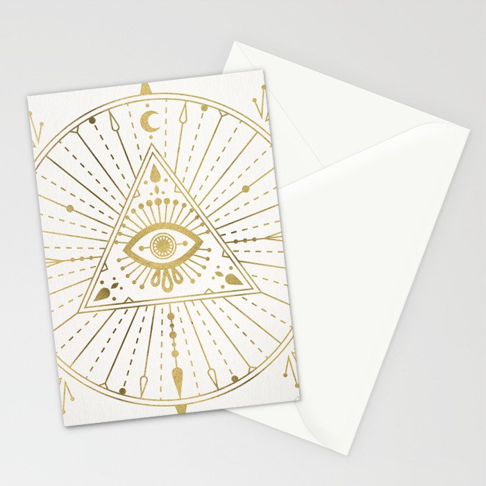 All-Seeing Eye Mandala - Gold Palette Stationery Card Gallery Image 2
