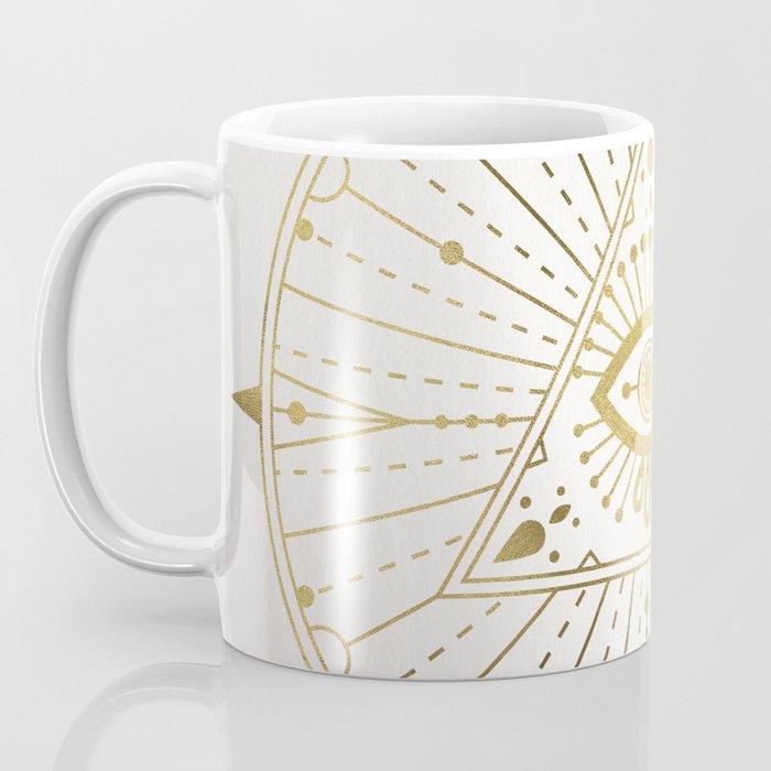 All-Seeing Eye Mandala - Gold Palette Coffee Mug Gallery Image 3