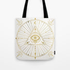 All-Seeing Eye Mandala - Gold Palette Tote Bag Gallery Image 1