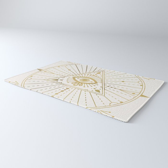 All-Seeing Eye Mandala - Gold Palette Rug Gallery Image 3