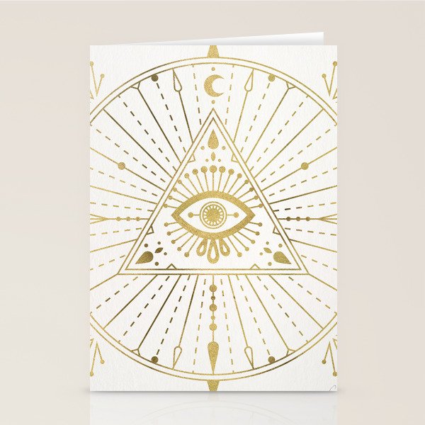 All-Seeing Eye Mandala - Gold Palette Stationery Card Gallery Image 1