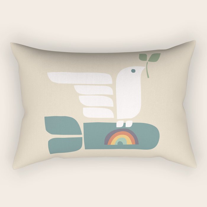 Peace dove and rainbow bomb Rectangular Pillow Gallery Image 1
