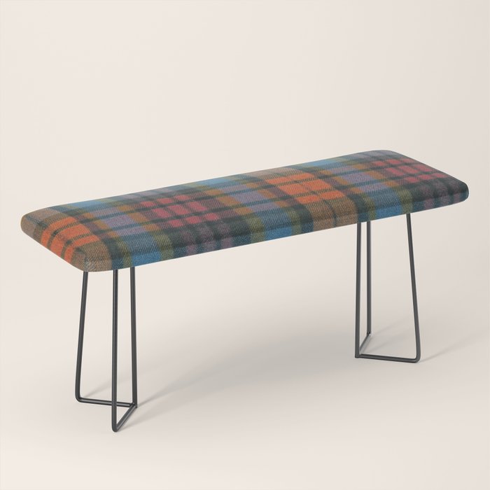 Colorful Tartan Plaid Pattern in Warm Autumn Bench Gallery Image 1