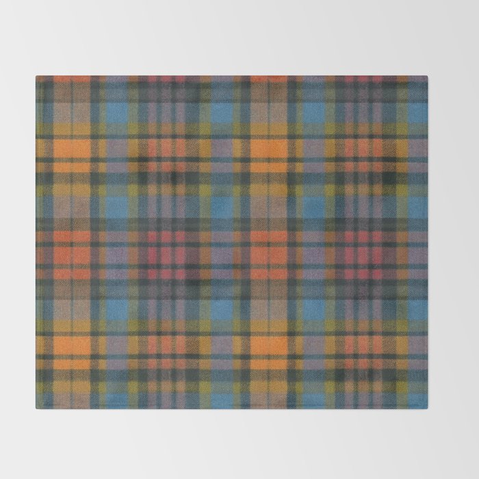 Colorful Tartan Plaid Pattern in Warm Autumn Throw Blanket Gallery Image 2