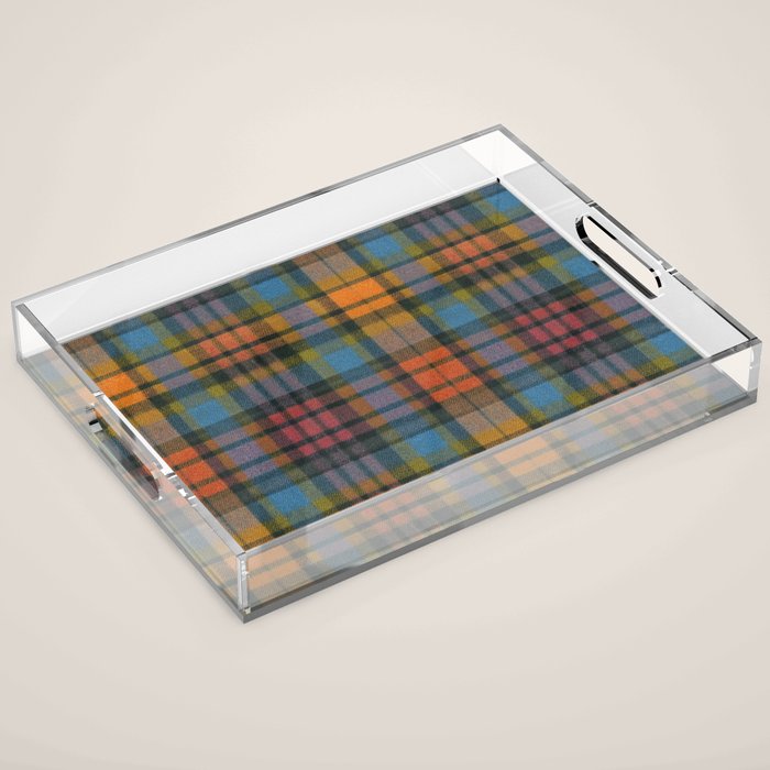 Colorful Tartan Plaid Pattern in Warm Autumn Acrylic Tray Gallery Image 1