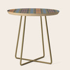 Colorful Tartan Plaid Pattern in Warm Autumn Side Table Gallery Image 1