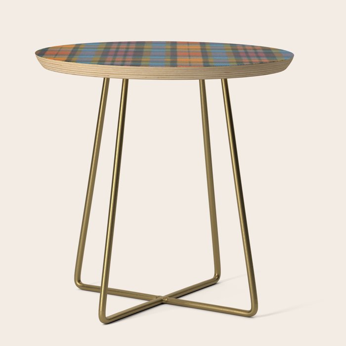 Colorful Tartan Plaid Pattern in Warm Autumn Side Table Gallery Image 1