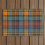 Colorful Tartan Plaid Pattern in Warm Autumn Outdoor Rug Gallery Image 1