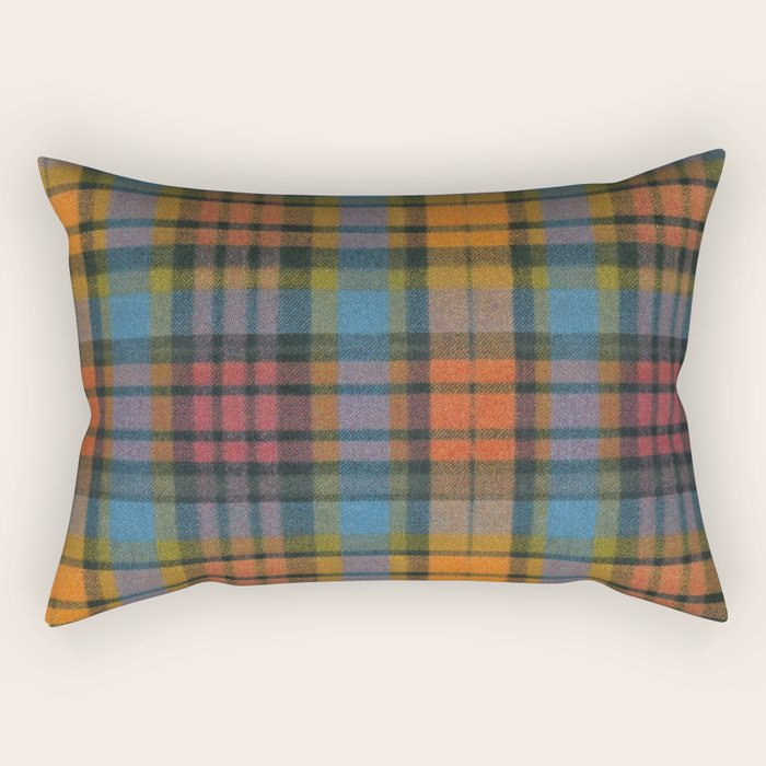 Colorful Tartan Plaid Pattern in Warm Autumn Rectangular Pillow Gallery Image 1