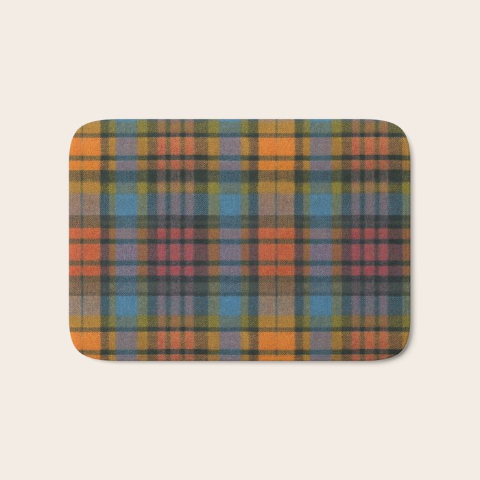 Colorful Tartan Plaid Pattern in Warm Autumn Bath Mat Gallery Image 1