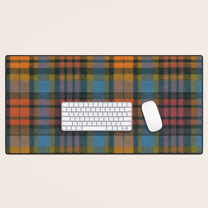 Colorful Tartan Plaid Pattern in Warm Autumn Desk Mat Gallery Image 1