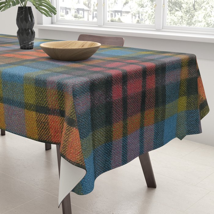 Colorful Tartan Plaid Pattern in Warm Autumn Tablecloth Gallery Image 3