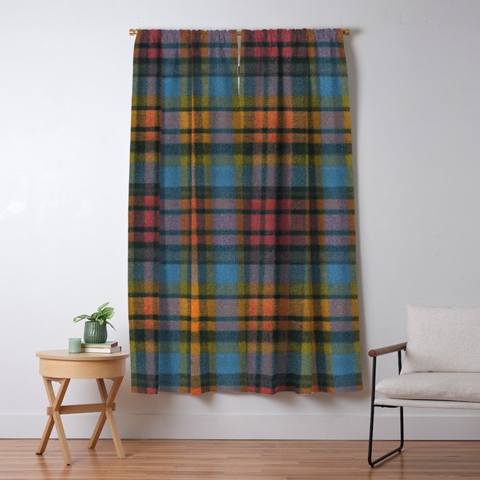 Colorful Tartan Plaid Pattern in Warm Autumn Window Curtain Gallery Image 5