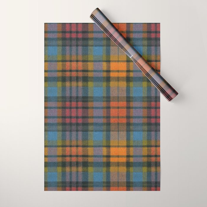 Colorful Tartan Plaid Pattern in Warm Autumn Wrapping Paper Gallery Image 1