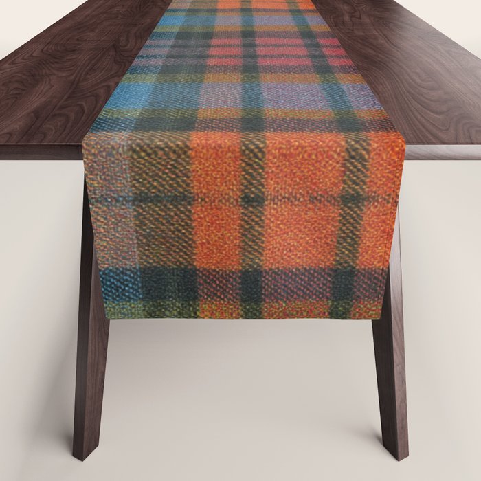 Colorful Tartan Plaid Pattern in Warm Autumn Table Runner Gallery Image 1