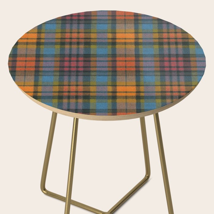 Colorful Tartan Plaid Pattern in Warm Autumn Side Table Gallery Image 2