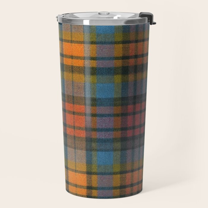 Colorful Tartan Plaid Pattern in Warm Autumn Travel Mug Gallery Image 2