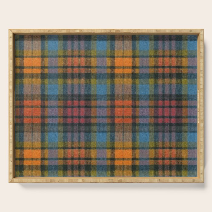 Colorful Tartan Plaid Pattern in Warm Autumn Serving Tray Gallery Image 1