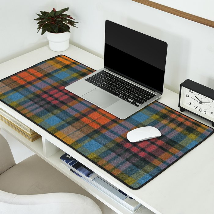 Colorful Tartan Plaid Pattern in Warm Autumn Desk Mat Gallery Image 2