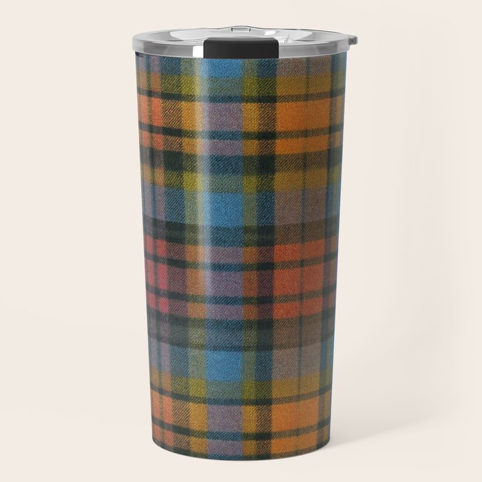 Colorful Tartan Plaid Pattern in Warm Autumn Travel Mug Gallery Image 1