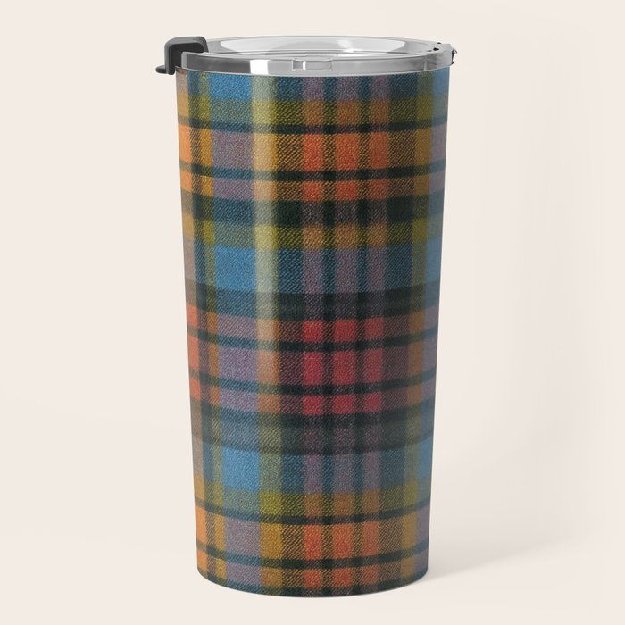 Colorful Tartan Plaid Pattern in Warm Autumn Travel Mug Gallery Image 3